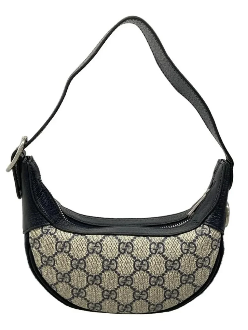 GUCCI Ophidia GG Mini Bag Navy Cream Red PVC Leather Handbag - Picture 3 of 15